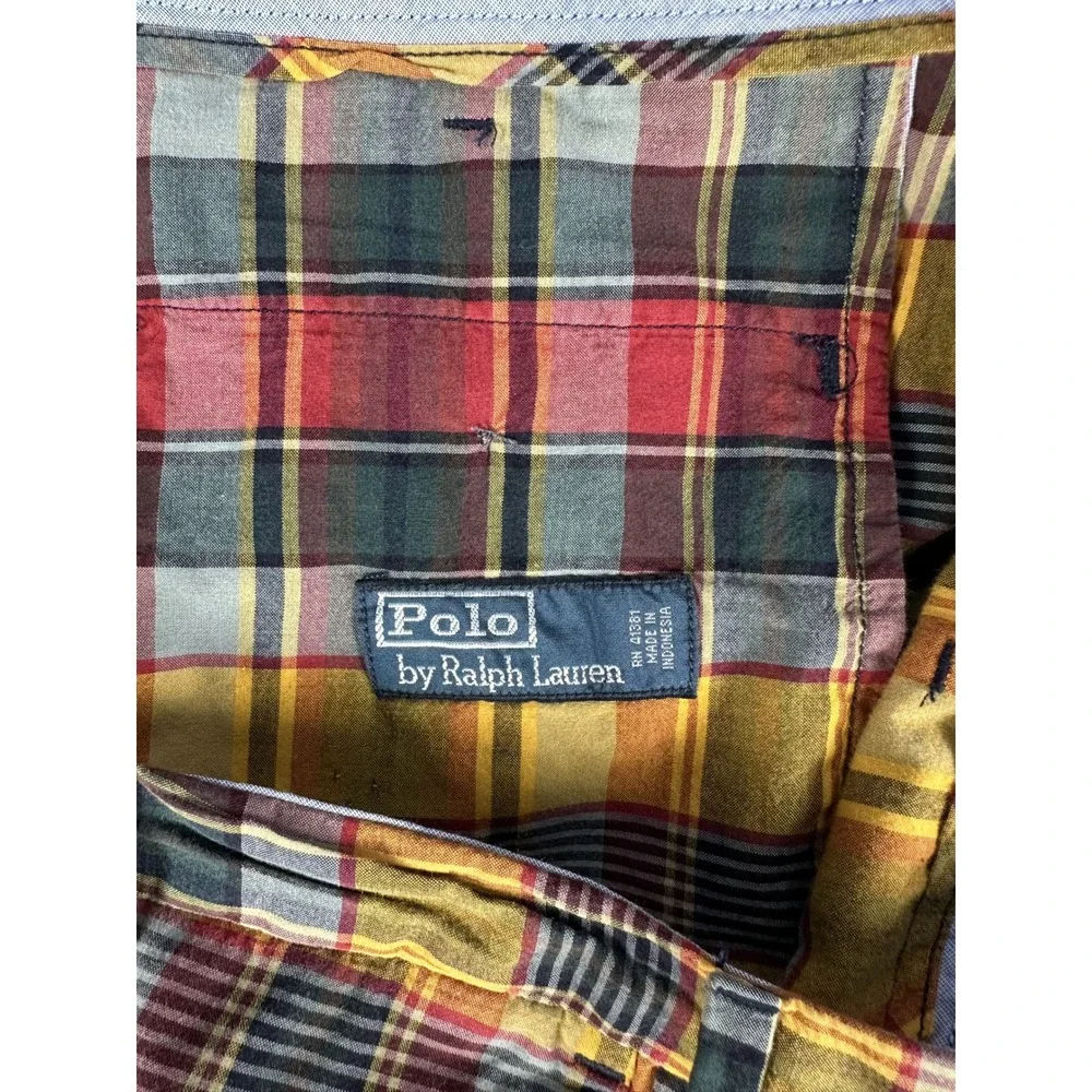 Polo Ralph Lauren Shorts Mens 34 Red Yellow Authentic Indian Madras Plaid NWOT